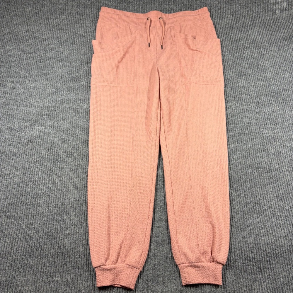 BCBGeneration Joggers Women L Rose Pink Textured Jogger Pants 1UX5B39S-ROS